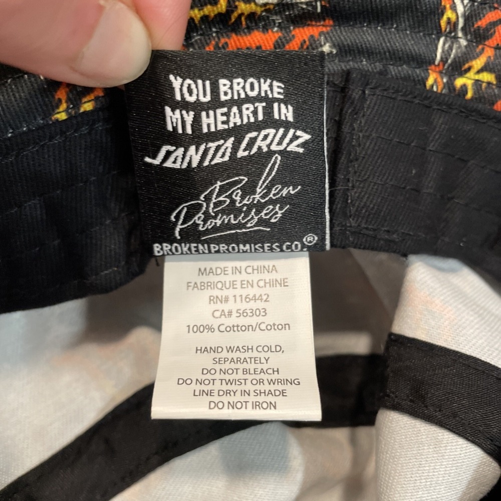 Broken Promises Santa Cruz Boneyard Black Bucket Hat One Size Fits All - Picture 9 of 10